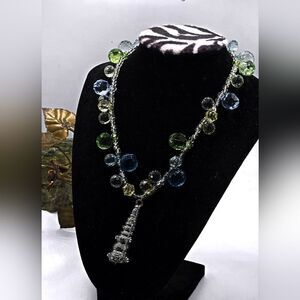 "5/$25" Whimsical Bauble Bead Silvertone Pendant Charm Toggle Necklace